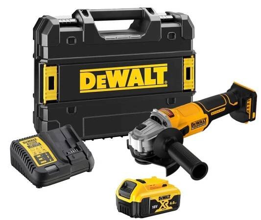 DeWALT DCG407M1T AKU úhlová bruska 125mm, 1x4Ah, nabíječka, Tstak | Exkalibr.cz