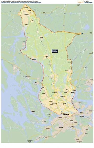 Price zon for taxi trips | Stockholm Arlanda Airport