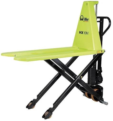 Nůžkový paletový vozík PRAMAC HX10M, nosnost 1000 kg, zdvih 85-800 mm, kola polyuretan - EMPORO
