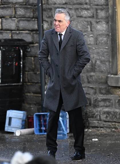 James Nesbitt In Suit Filming For Run Away