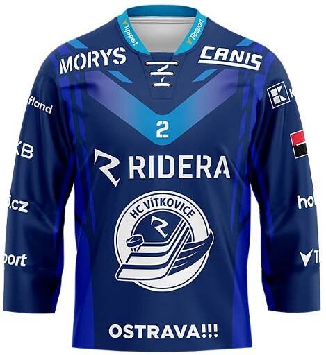 Modrý originální zápasový dres HC Vítkovice Ridera 2024/25