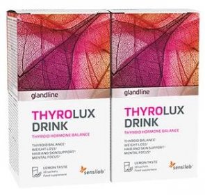 ThyroLux Drink pro nedostatečně aktivní štítnou žlázu, s jódem, bez hormonů dvojbalení