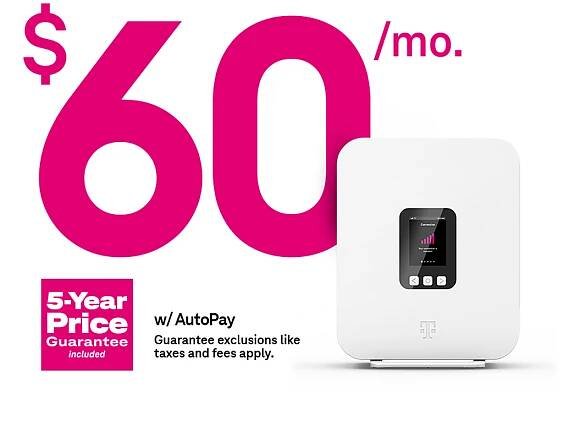 60 dollars per month with AutoPay. 5-Year Price Guarantee included. Guarantee exclusions like taxes and fees apply.
