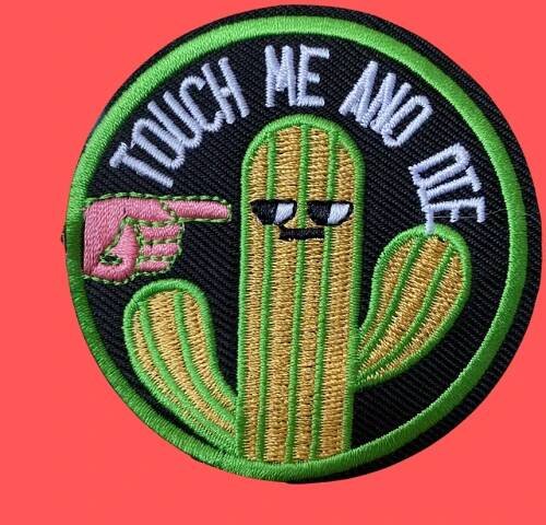 Touch Me And Die Cactus Iron-On Patch