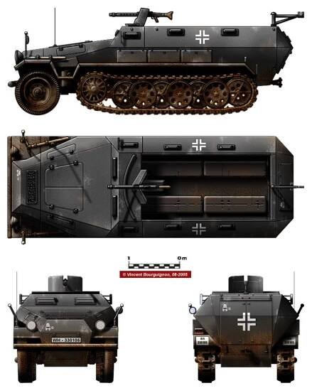 Sd.Kfz. 251/1 Ausf. A-D (obrnený transportér) : Německo (DEU)
