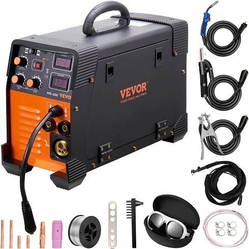 SucceBuy Svářečka MIG 250 Amp 3 v 1 Svářečka 220V TIG MMA Stick IGBT DC Inverter Svářečka Digitální displej