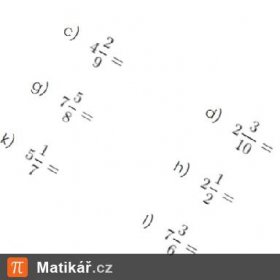 Matematická úloha – Zlomky na smíšená čísla 1