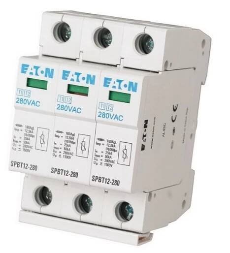 EATON 158330 SPBT12-280/3, Svodič přepětí třídy T1+T2 (B+C), 3pól sada pro TN-C