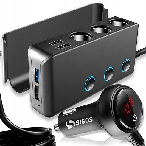 ROZBOČOVAČ ZÁSUVKY ZAPALOVAČE 12-24V 4 x USB NABÍJEČKA