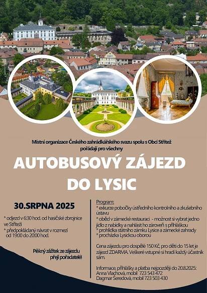 Autobusový zájezd do Lysic: Střítež