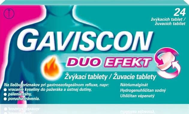 Gaviscon Duo Efekt 24 tbl. od 110 Kč