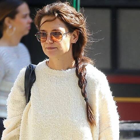 Katie Holmes Puts a Blueberry Twist on the Mary Janes Trend