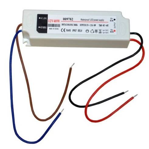 Napájecí zdroj Transformátor LED 12V 40W napěťový IP67 plastový kryt