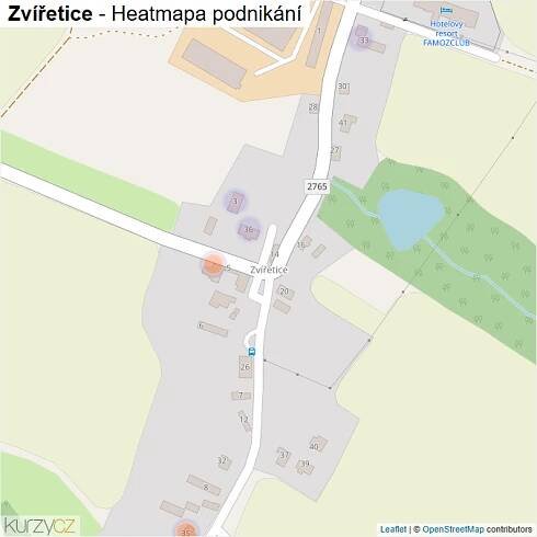 Mapa Zvířetice - Firmy v části obce.