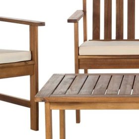 Hnědý set dřevěného venkovního stolu a židlí Safavieh Mystique
