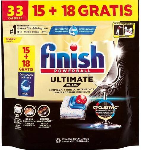 Finish Ultimate Plus All in 1 kapsle do myčky nádobí 33 ks