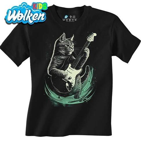 Obrázek produktu Dětské tričko Rocková kočka s Elektrickou Kytarou