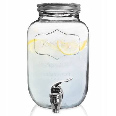 Sklenice s kohoutkem a kohoutkem, dávkovač nápojů, vody, limonády, nápoje, 4 l Váha výrobku včetně jednotkového obalu 1.38 kg