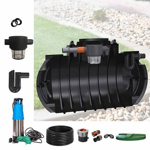 Nádrž na dešťovou vodu ATLANTIS 2200 L – sestava