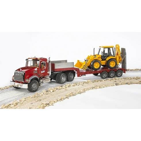 Bruder 02813 – Tahač MACK s bagrem JCB 4CX - Svět Bruderu