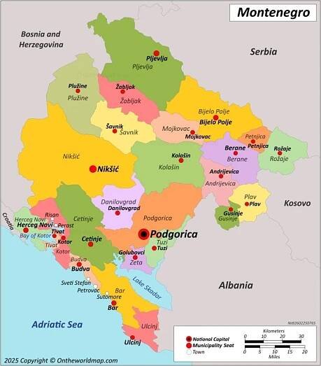 Map of Montenegro