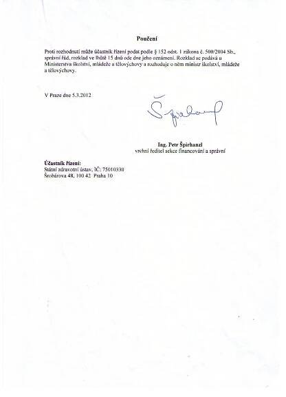 Akreditované vzdělávací programy, SZÚ