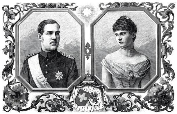 korunní princ konstantin z řecka a princezna sophie pruská - greek royalty stock ilustrace