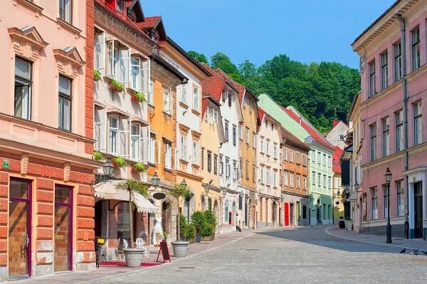 Ljubljana Old Town Street View