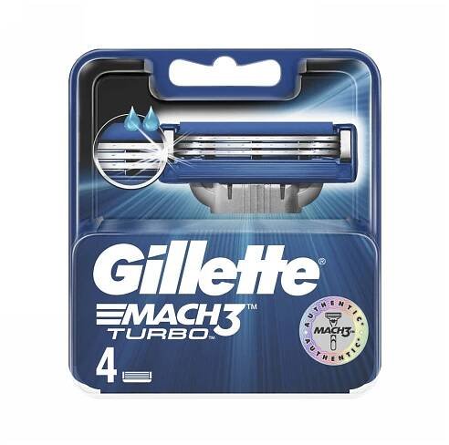 Gillette Mach3 Turbo náhradní hlavice 4 ks
