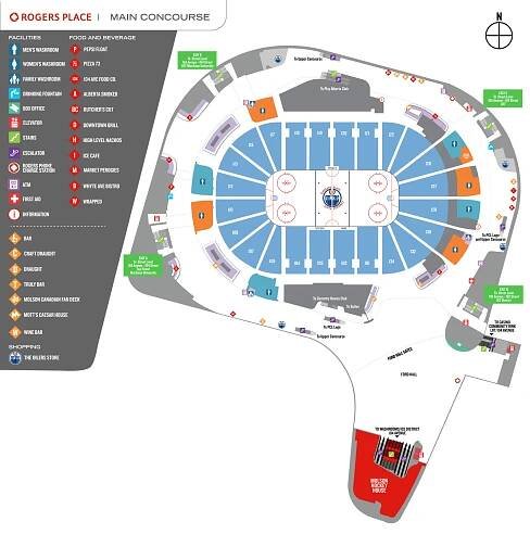 Rogers Place Main Concourse Maps
