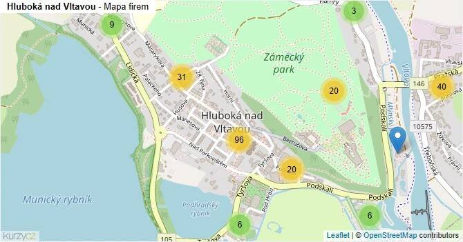 Hluboká nad Vltavou - mapa firem