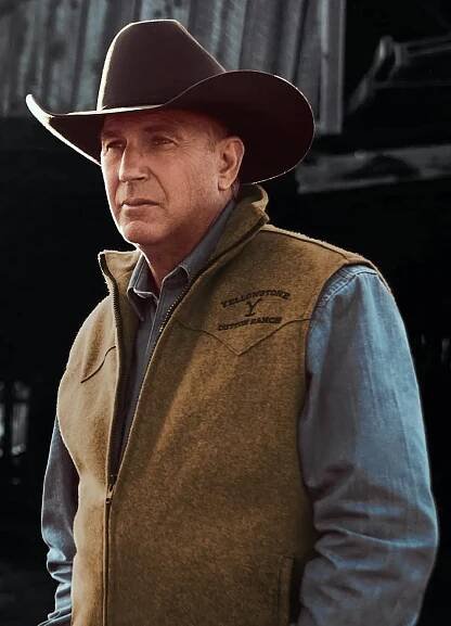 Kevin Costner Yellowstone John Dutton Brown Wool Vest