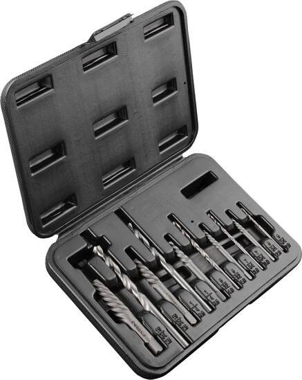 NEO TOOLS 09-609 sada vytahovačů zalomených šroubů s vrtáky, CrMo