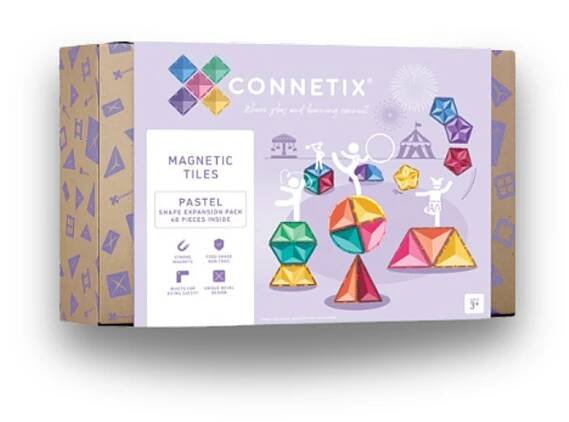 Connetix Tiles - Magnetická stavebnice PASTEL Shapes Expansion 48 ks