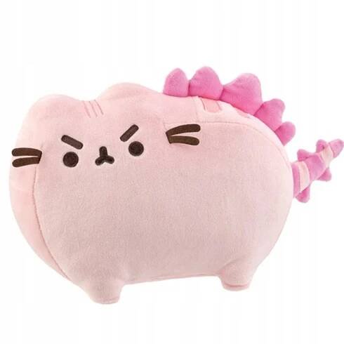 PLYŠÁK PUSHEEN PRO DÍTĚ RŮŽOVÁ DINOSAURUS 24 cm PLYŠOVÝ MAZLÍČEK PŘÍTULNÍČEK KOČKA