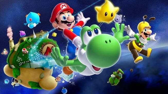 A cartoon characters in space