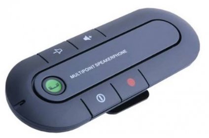 Portable Multipoint Bluetooth Hands-Free Sun Visor In-Car Speakerphone Kit - Black