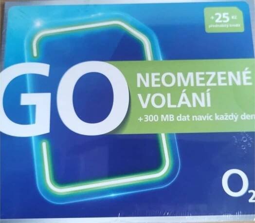 SIM karta O2 GO Neomezené volání + 25Kč kredit od 80 Kč - Heureka.cz