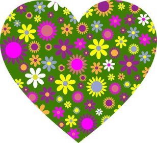 Vektorový obrázek, ilustrační klipart Květinové srdíčko v rozlišení 1280x1161 pixelů zdarma ke stažení, Láska vektor do vašich dokumentů