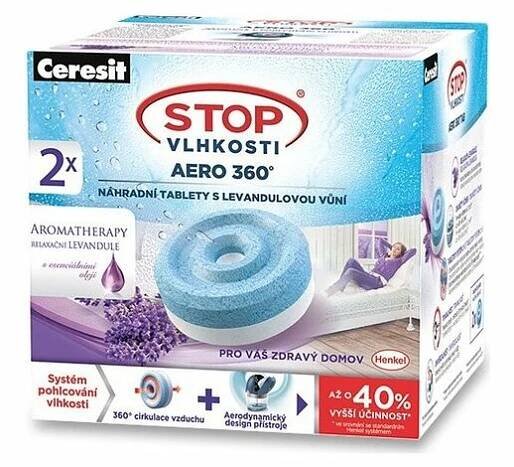 Ceresit STOP VLHKOSTI AERO 360° náhradní tablety 3v1 relaxační levandule (2x450g | eberry.cz