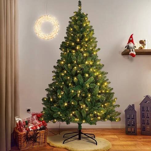 Umelý vianočný stromček Tramso XL, 525 vetvičiek, 280 LED, pr. 115 x 185 cm