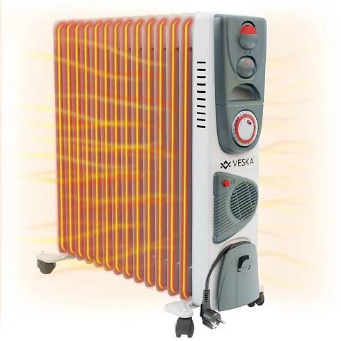 Olejový radiátor 2900W Elektrický radiátor s 13 žebry Olejový radiátor Mobilní elektrické topení s 24hodinovým časovačem, topení, ventilátorové topení, ovládání termostatem, automatické vypnutí, ochrana proti přehřátí 2500/2900 Watt
