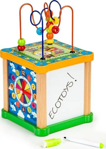 ECOTOYS Edukační kostka s labyrintem 5v1