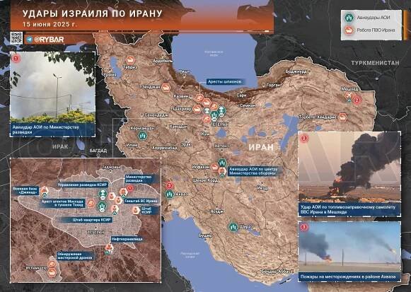 MAP 2333 Válka Izrael-Irán 55 ku 45 po třech dnech vzájemného ostřelování. Irán začne skóre pomalu ale jistě obracet. Analýza