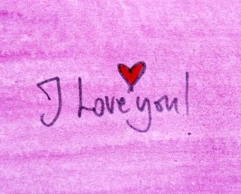 Ich liebe dich auf rosa Aquarell Hintergrund — Stockbild
