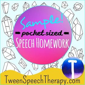 Tween Speech Therapy Homework Sample
