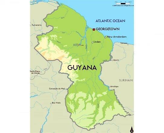 mapa Guyany