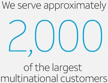 We serve approximately 2,000 of the largest multinational customers. 