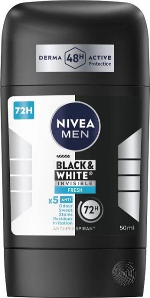 Nivea Men Black & White Invisible Fresh tuhý antiperspirant 50 ml