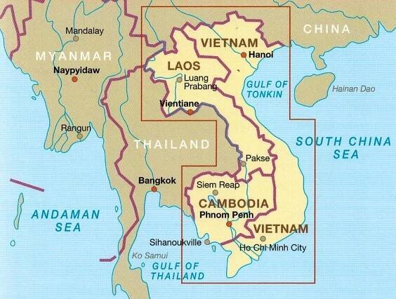MAPA INDOCHINY VIETNAM LAOS KAMBODŽA RKH ISBN 9783831774500